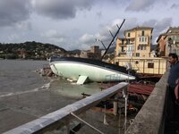 Danni della mareggiata a Rapallo
